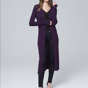 NWOT WHBM Purple Deep Amethyst Ribbed Duster RARE